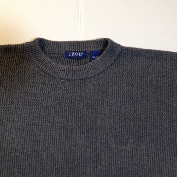 IZOD Dark Gray 100% Cotton Knit Crew Neck - Picture 3 of 5